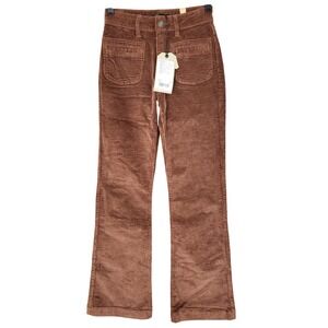 PRANA Traps Corduroy Pants Womens Brown Flare Organic Cotton Everyday Essential